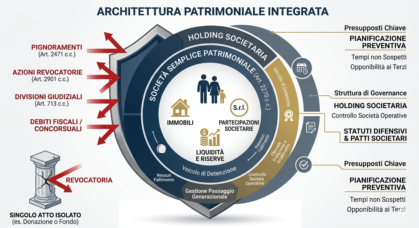 protezione patrimoniale di quote srl immobili e conti da pignoramenti